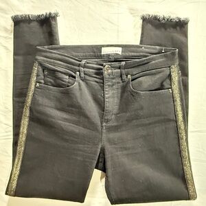 Ann Taylor LOFT Slim Pockets Skinny Jeans Sz 6 Black Metallic #28497 NWOT